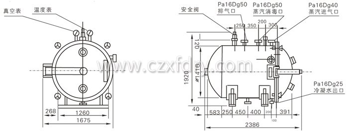 圆形静态真空干燥机结构示意图